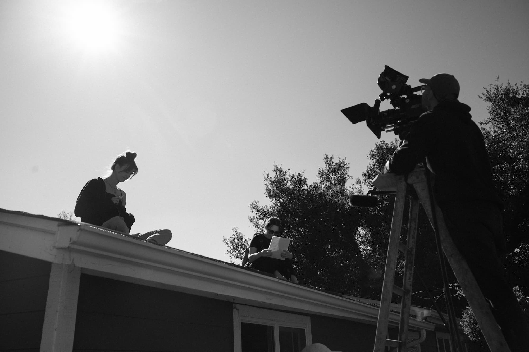 Clapper board on rooftop shoot